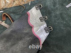 BARSTOW BULL RIDING Rodeo CHAPS. Longhorn Saddle 100-13A3 30x391/2 EUC