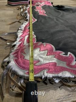 BARSTOW BULL RIDING Rodeo CHAPS. Longhorn Saddle 100-13A3 30x391/2 EUC
