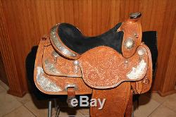 BEAUTIFUL15 Kathy's Custom Hand Tooled Western Show Saddle Used Once SILVER