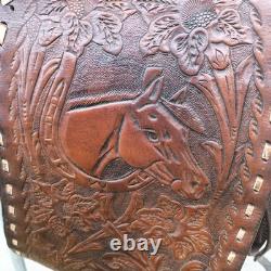 BIG W SADDLERY 1215 Buckstitch Floral Tooled Trail Show Western Saddle 14.5
