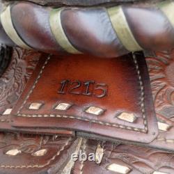 BIG W SADDLERY 1215 Buckstitch Floral Tooled Trail Show Western Saddle 14.5