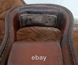 BIG W SADDLERY 1215 Buckstitch Floral Tooled Trail Show Western Saddle 14.5