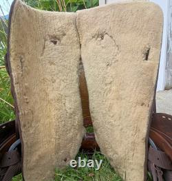 BIG W SADDLERY 1215 Buckstitch Floral Tooled Trail Show Western Saddle 14.5