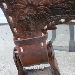 BIG W SADDLERY 1215 Buckstitch Floral Tooled Trail Show Western Saddle 14.5