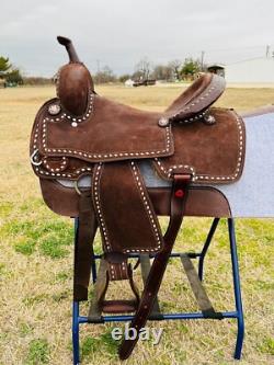 Barrel, Deep Seat, Stitched, Adults & Kids-Youth Western Horse Barrel Saddle