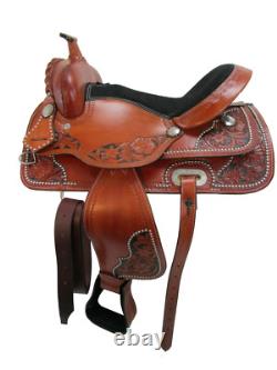 Barrel Racing Western Saddle Cowgirl Tooled Used Leather Tack Set 15 16 17 18