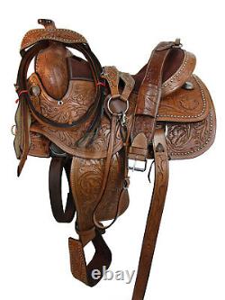 Barrel Racing Western Saddle Horse Pleasure Custom Leather Tack Set 15 16 17 18