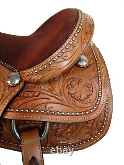 Barrel Racing Western Saddle Horse Pleasure Custom Leather Tack Set 15 16 17 18