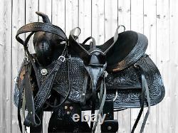 Barrel Saddle Cowboy Western Horse 15 16 17 18 Pleasure Tooled Used Leather Tack