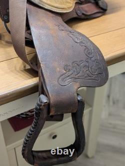 Barrel Saddle Vintage Red Ryder 15 Roughout seat