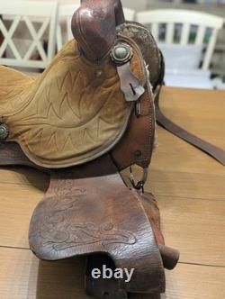 Barrel Saddle Vintage Red Ryder 15 Roughout seat