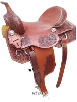 Barrel Western saddle tan color with hand carbine size 14 15 16