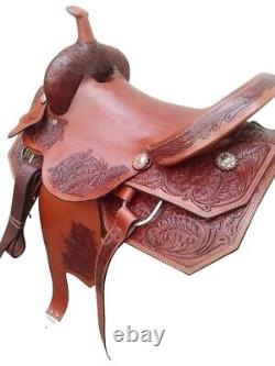 Barrel Western saddle tan color with hand carbine size 14 15 16