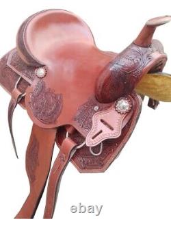 Barrel Western saddle tan color with hand carbine size 14 15 16