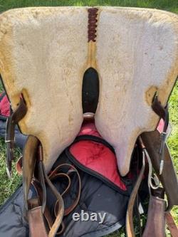 Beautiful 16 Big Horn Western Show Saddle WithSilver Floral Tooling Made In USA