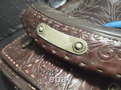 Beautiful Brown 16 Western Saddle Tooled Leather BY CARL BRACKINS