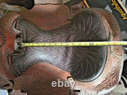 Beautiful Brown 16 Western Saddle Tooled Leather BY CARL BRACKINS