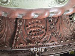 Beautiful Brown 16 Western Saddle Tooled Leather BY CARL BRACKINS
