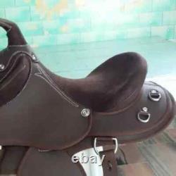 Beautiful Half Breed Saddle On Synthetic Super Soft Material Size 15