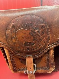 Beautiful Handcrafted Aztec Horse Saddle (Real Leather)