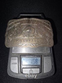 Beautiful Rare Western Rowell Saddle Co. Sterling Silver Belt Buckle c. 1950s