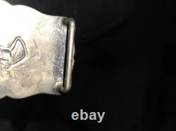 Beautiful Rare Western Rowell Saddle Co. Sterling Silver Belt Buckle c. 1950s