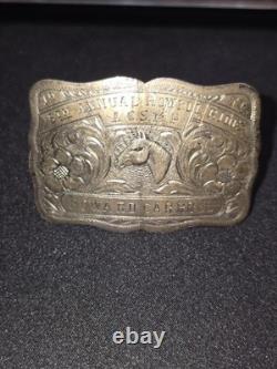 Beautiful Rare Western Rowell Saddle Co. Sterling Silver Belt Buckle c. 1950s