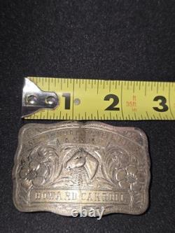 Beautiful Rare Western Rowell Saddle Co. Sterling Silver Belt Buckle c. 1950s