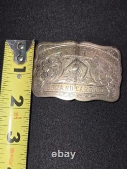 Beautiful Rare Western Rowell Saddle Co. Sterling Silver Belt Buckle c. 1950s