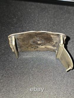 Beautiful Rare Western Rowell Saddle Co. Sterling Silver Belt Buckle c. 1950s