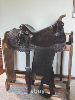 Beautiful Simco Fully Tooled Western Saddle 14.5 Seat #5674 Very Solid