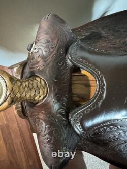 Beautiful Simco Fully Tooled Western Saddle 14.5 Seat #5674 Very Solid