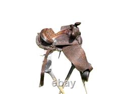 Beautiful Used/Vintage 15 Big Horn King tooled/buckstitched Western saddle