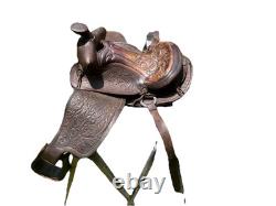 Beautiful Used/Vintage 15 Big Horn King tooled/buckstitched Western saddle