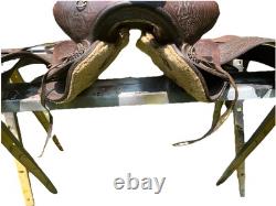 Beautiful Used/Vintage 15 Big Horn King tooled/buckstitched Western saddle