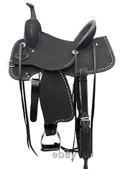 Best Quality Western Leather Barrel Rough Out Saddle With Free Matching Tack set