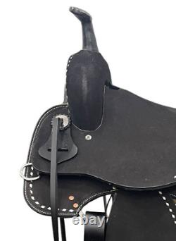 Best Quality Western Leather Barrel Rough Out Saddle With Free Matching Tack set