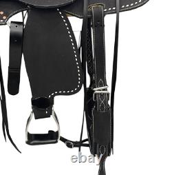 Best Quality Western Leather Barrel Rough Out Saddle With Free Matching Tack set