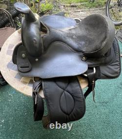 Big Horn 16 black nylon/leather Western saddle 109 US made VGC