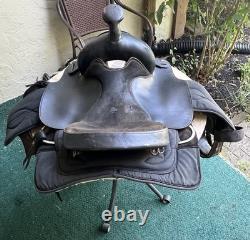 Big Horn 16 black nylon/leather Western saddle 109 US made VGC