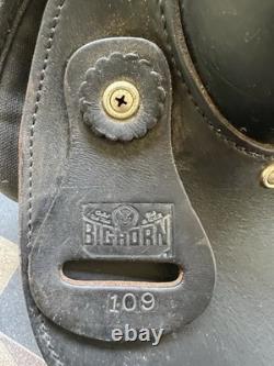 Big Horn 16 black nylon/leather Western saddle 109 US made VGC