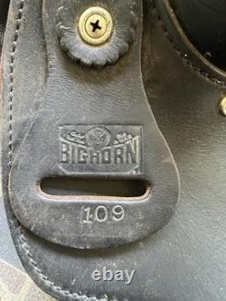 Big Horn 16 black nylon/leather Western saddle 109 US made VGC