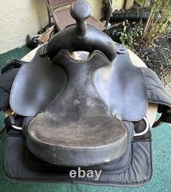 Big Horn 16 black nylon/leather Western saddle 109 US made VGC