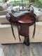 Big Horn 16in Endurance Western Saddle Brown Leather With Black Padded Seat