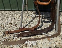 Big Horn Floral Tooled Saddle, 14 Padded Seat P483, Ranch Farm Decor H