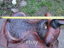 Big Horn Western Leather Horse Riding Saddle 17 Inch with Tough 1 pad