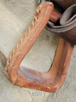 Big Horn Western Leather Horse Riding Saddle 17 Inch with Tough 1 pad