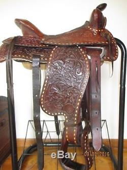Big Horn Western Saddle, Buck-Stitch, Hand Tooled, Excellent Condition, 15 inch