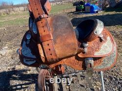 Billy Cook Classic 16 tooled Western Show Saddle Withsilver US made