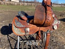 Billy Cook Classic 16 tooled Western Show Saddle Withsilver US made